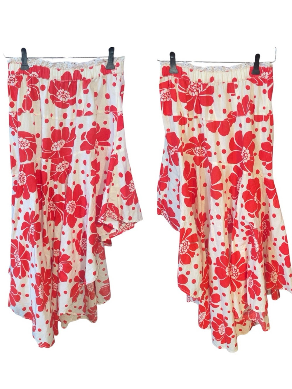 Free People Red Floral Maxi Skirt NWOT - Picture 4 of 7